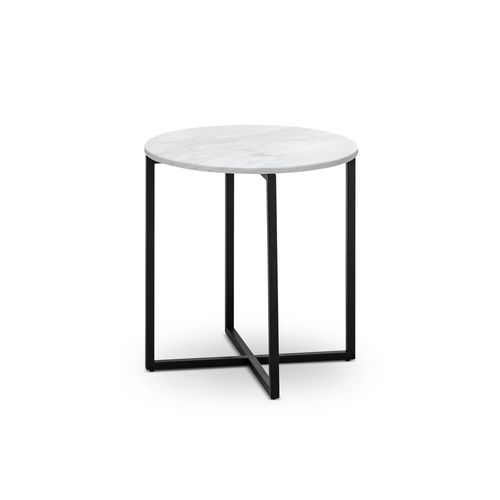 Ellie Marble Round Side Table | White & Black