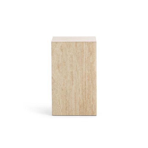 Cubie Plinth Small | Cream Travertine