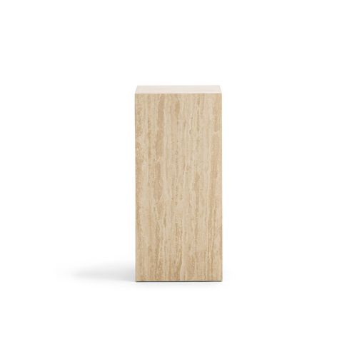 Cubie Plinth Medium | Cream Travertine