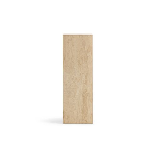 Cubie Plinth Tall | Cream Travertine