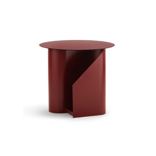 Zeke Round Side Table | Merlot Red