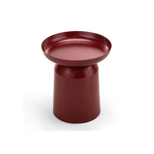 Sirkel Round Pedestal Side Table | Merlot Red