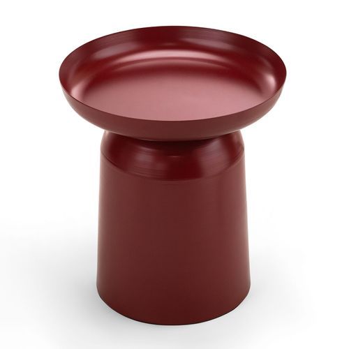 Sirkel Round Pedestal Side Table | Merlot Red