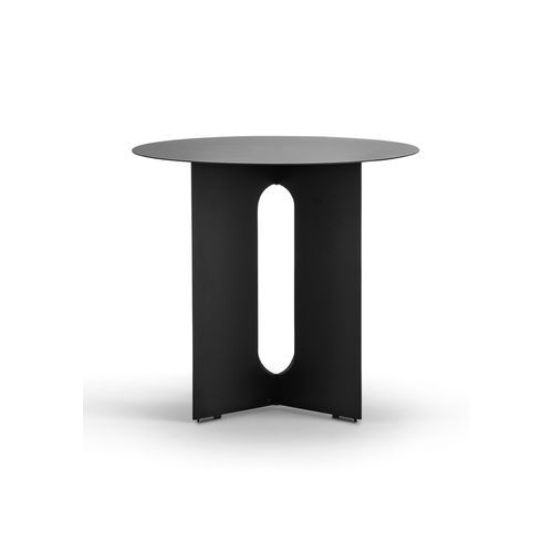 Kiyo Round Steel Side Table | Matte Black
