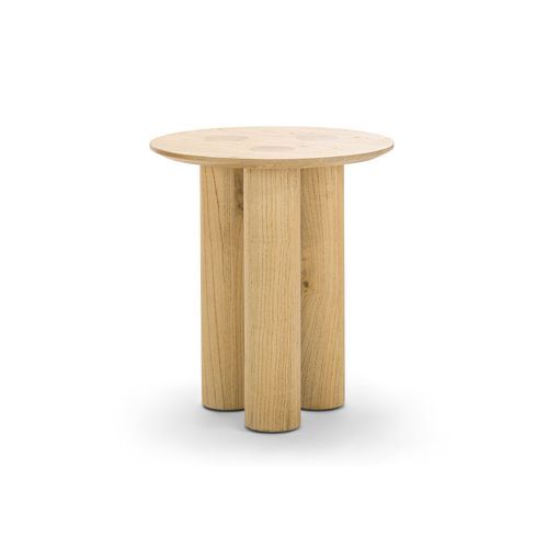 Pila Round Solid Oak Side Table | Natural