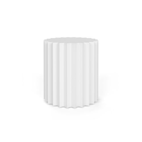 Kaei Round Fluted Side Table | White