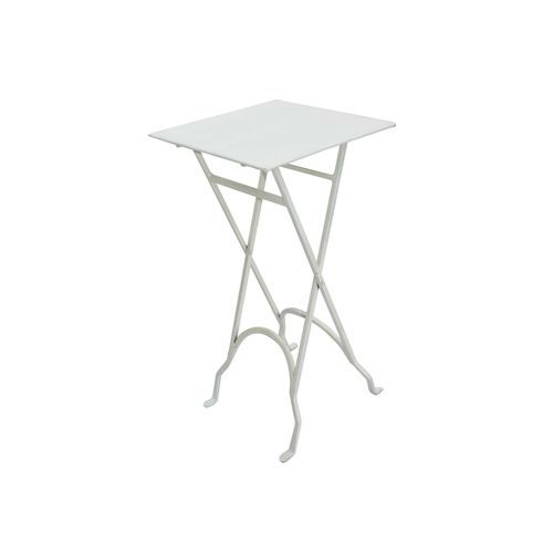 Square Iron Side Table White
