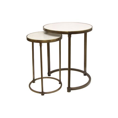 Set 2 Round Gold Nesting Tables