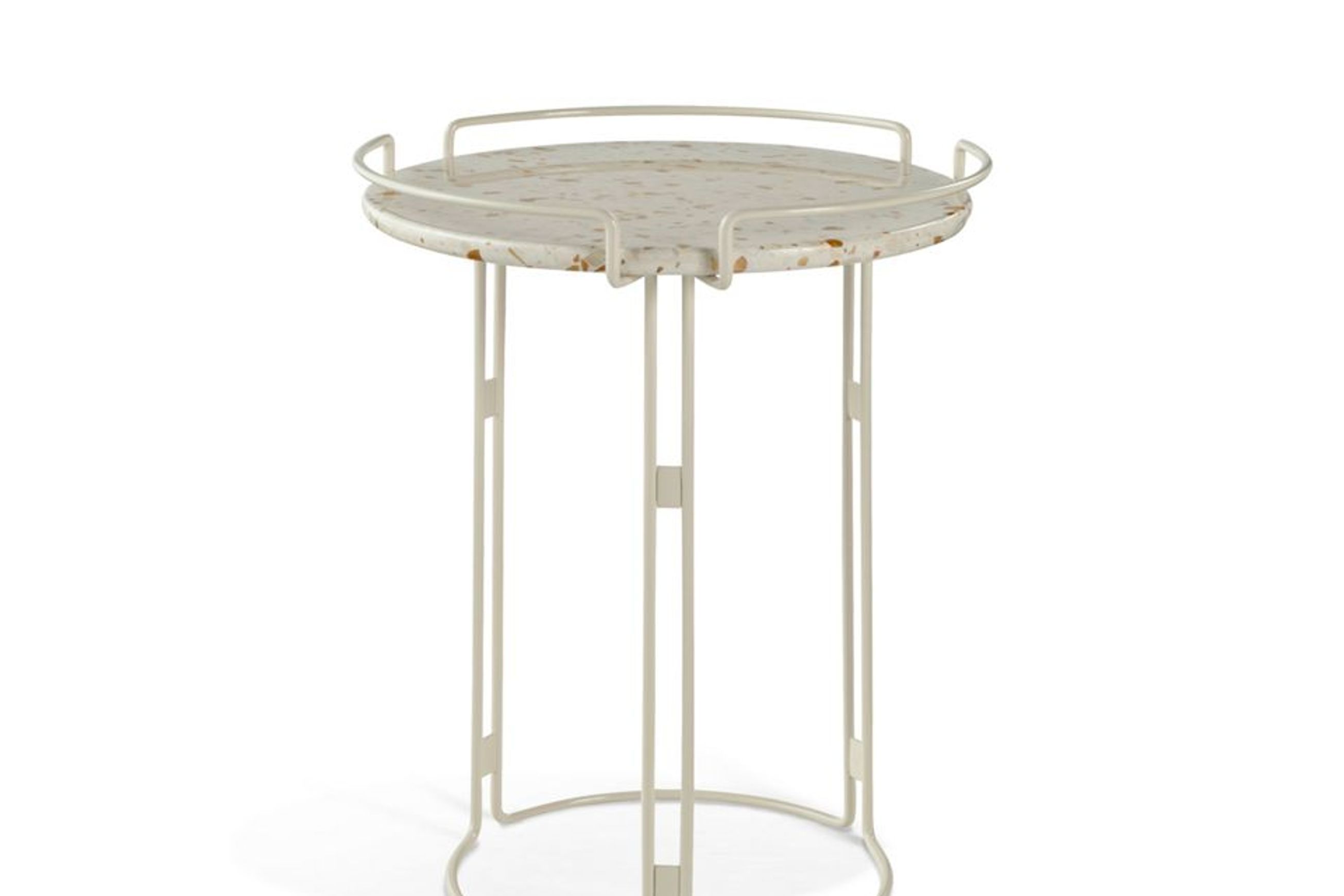 Bijou Pedestal Table Lacquered - Matte white cracked