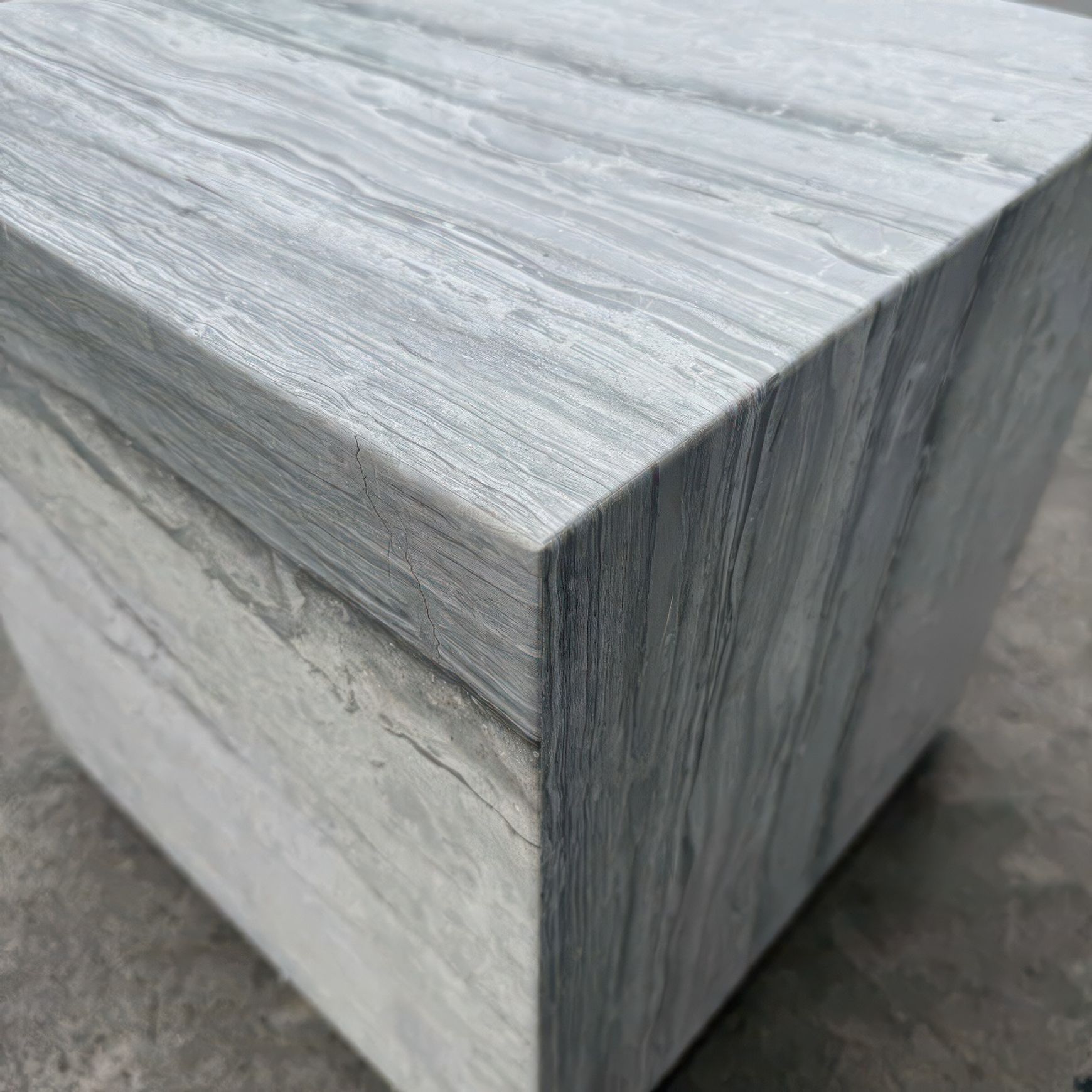 Cube Side Table-White Latte Marble | Natural Stone Co.