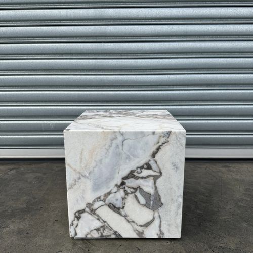 Cube Side Table -Milky Bleu Marble | Natural Stone Co.