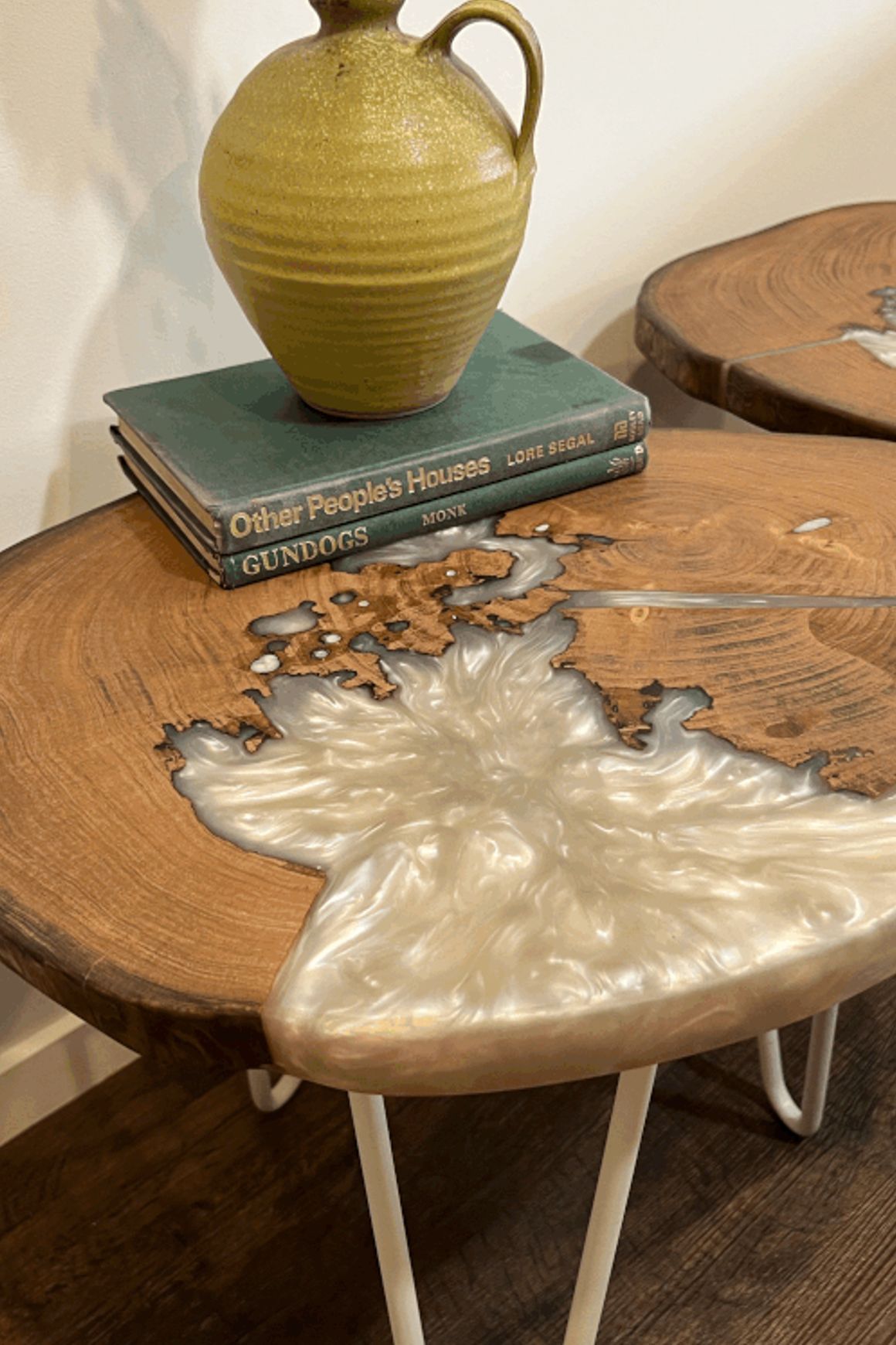 Bespoke Side Tables — Macrocarpa & Epoxy