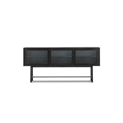 Arae Fluted Glass Sideboard | Black Oak