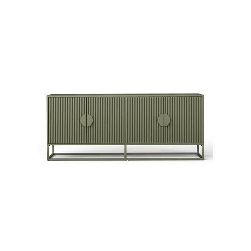 Braxton Ripple Slatted Sideboard | 180cm | Olive Green