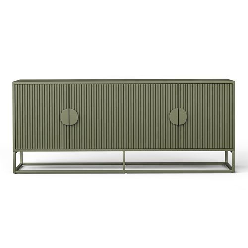 Braxton Ripple Slatted Sideboard | 180cm | Olive Green