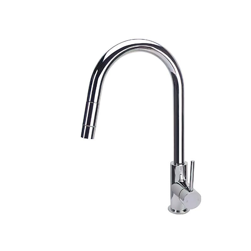 Platinum Pull-Out Gooseneck Mixer Chrome