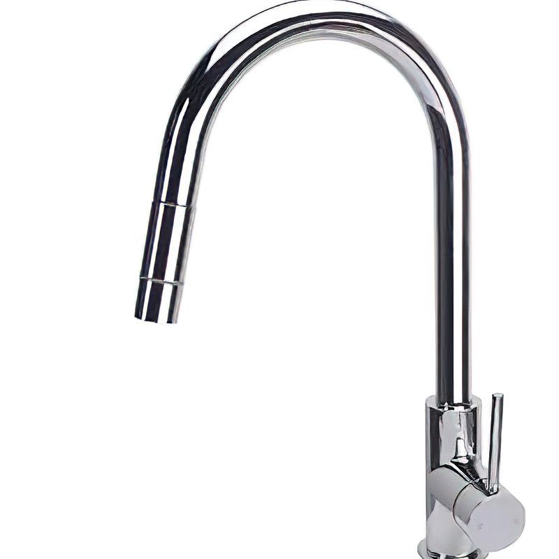Platinum Pull-Out Gooseneck Mixer Chrome