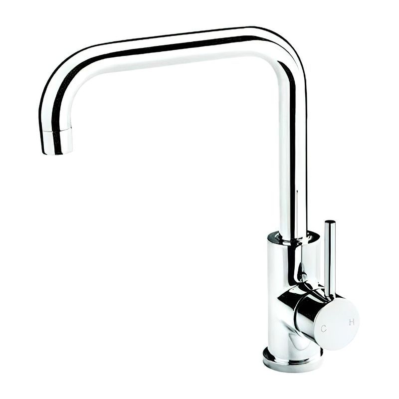 Platinum Squareneck Sink Mixer Chrome