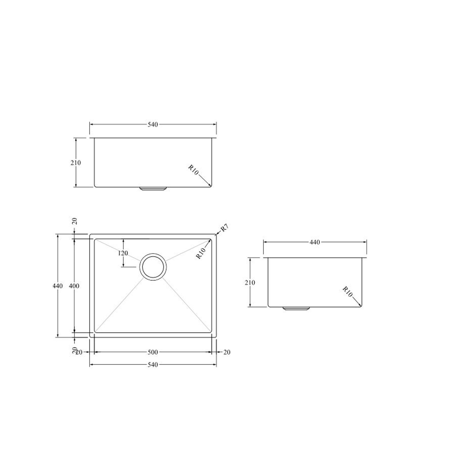 Aspen PVD 500mm Single Kitchen Sink Matte Black