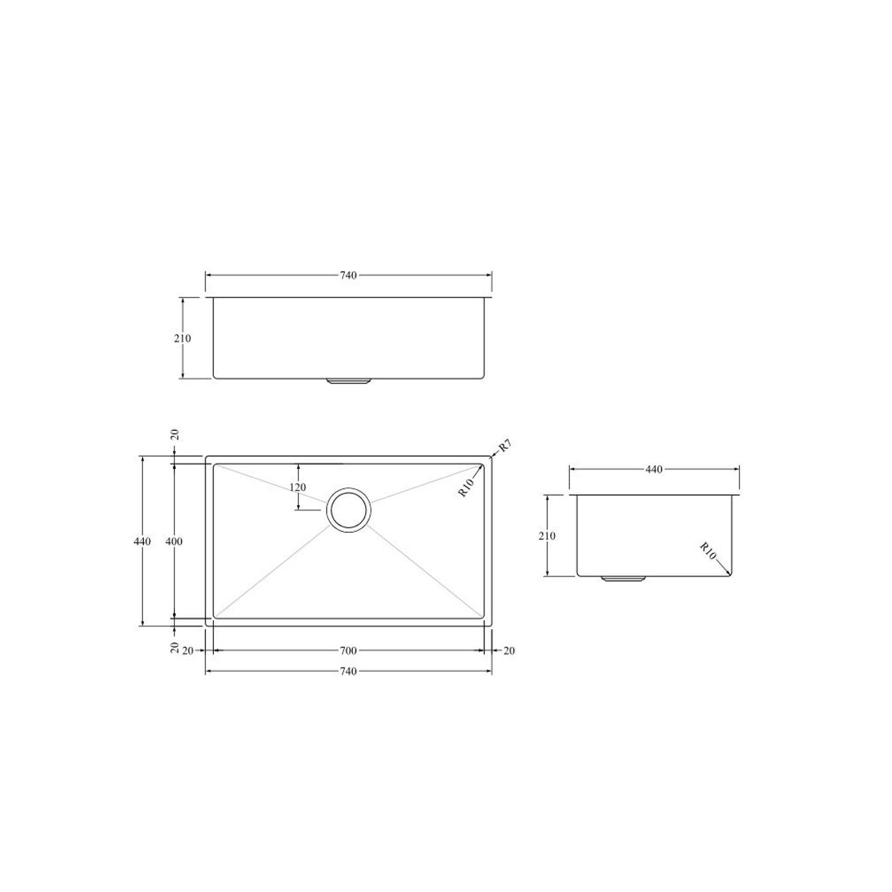 Aspen PVD 700mm Single Kitchen Sink Brushed Brass