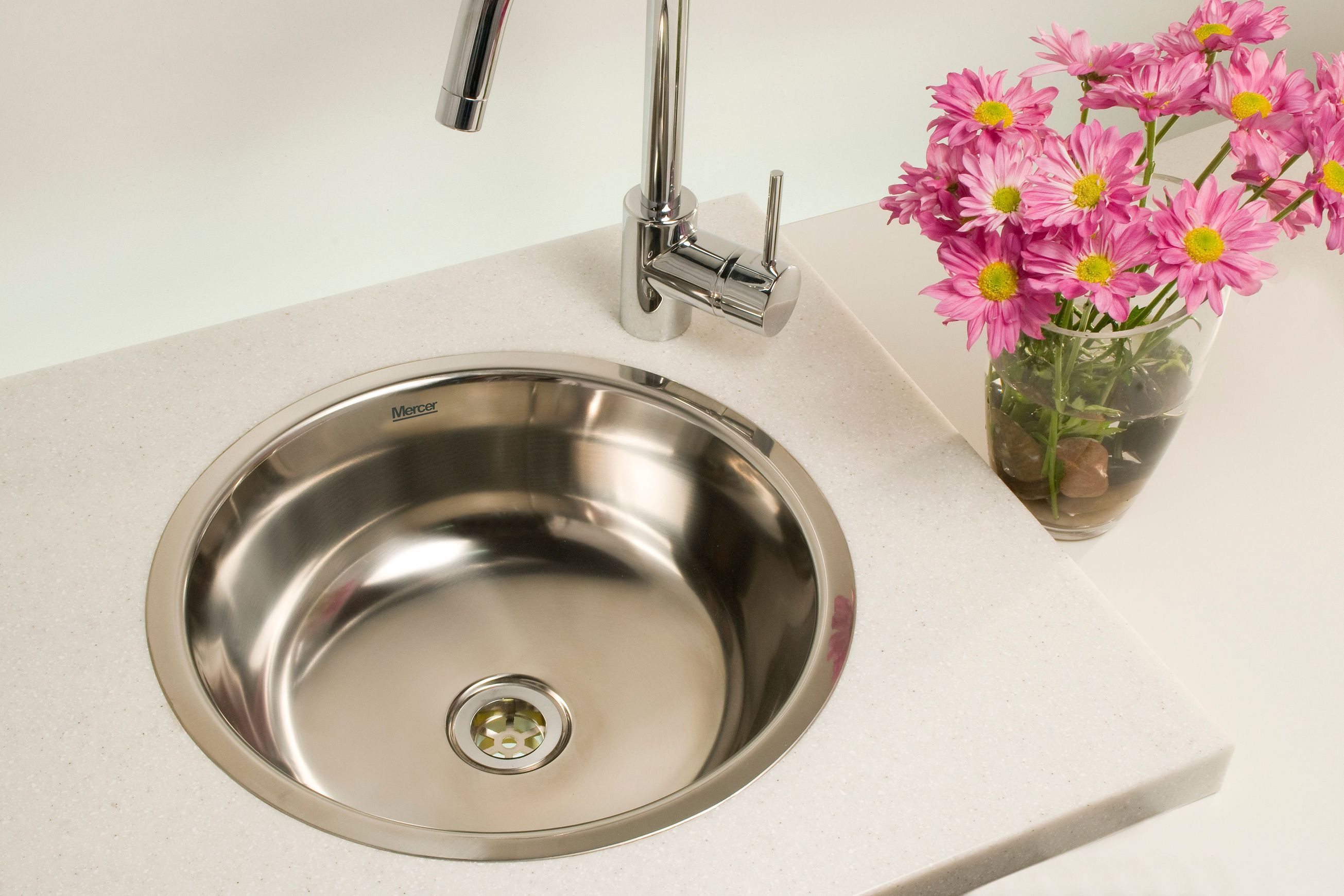 Round Pressed Stainless Steel Sinks by Mercer