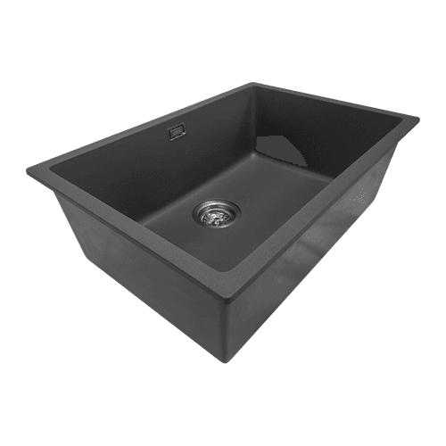 Aura Granite 600mm Single Kitchen Sink Matte Black