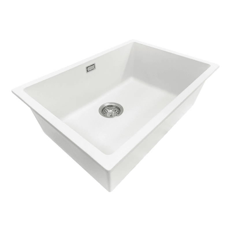 Aura Granite 600mm Single Kitchen Sink Matte White