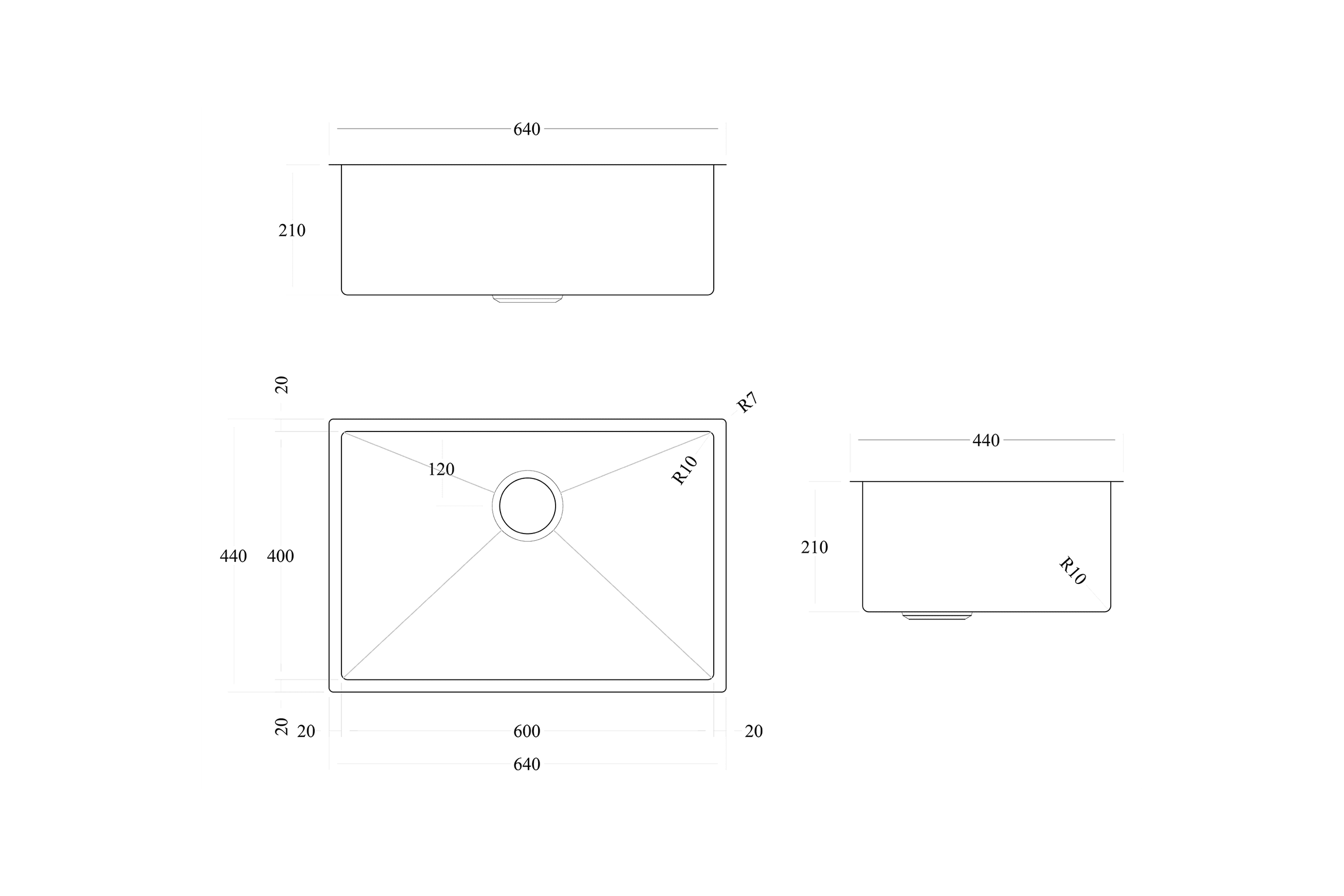Code Aspen 600X400 Pvd 304 Stainless Steel Sinks