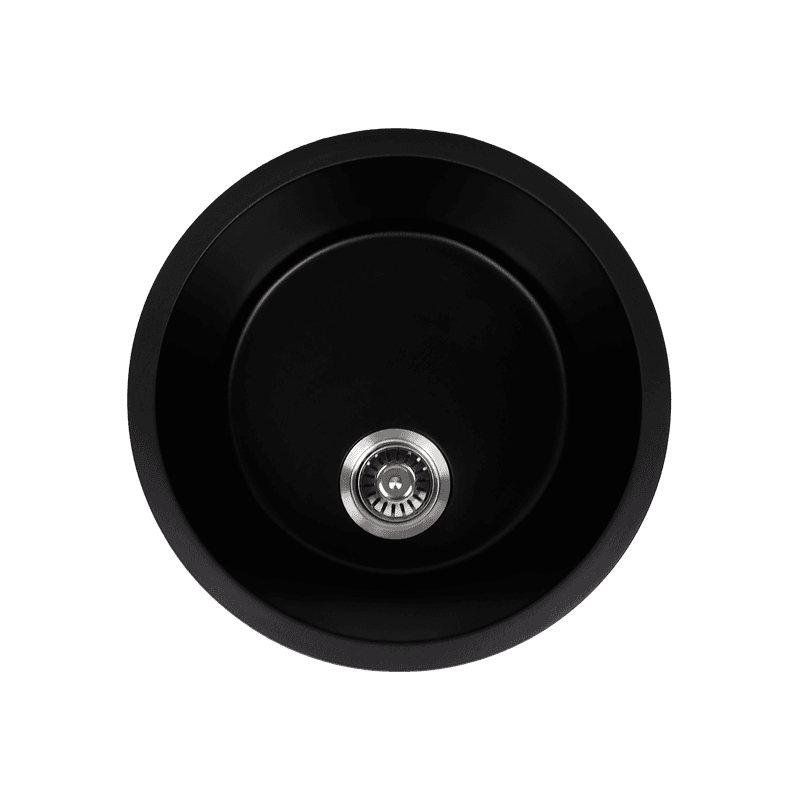 Douglas 460x460 Black Granite Circle Single Bowl Sink