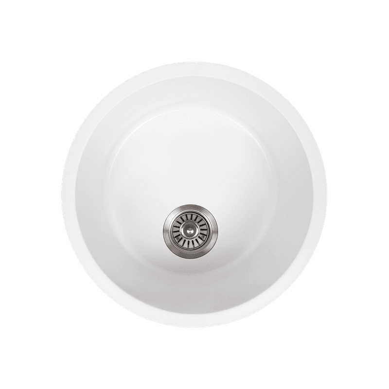 Douglas 460x460 White Granite Circle Single Bowl Sink