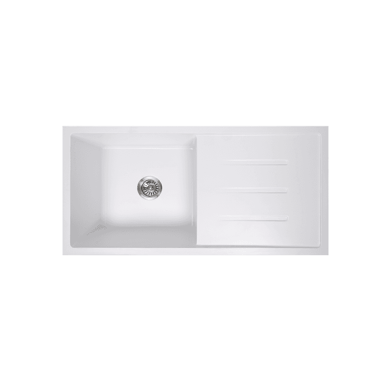 Randall 1000x500 White Granite Drainboard Sink