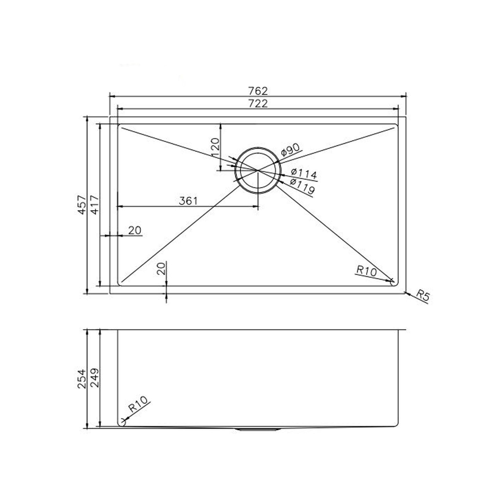 TWM3B  | Stainless Steel Kitchen Sink Single