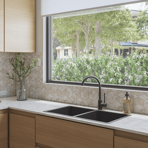 Brushed Gunmetal Madison 775x450 Double Bowl Sink