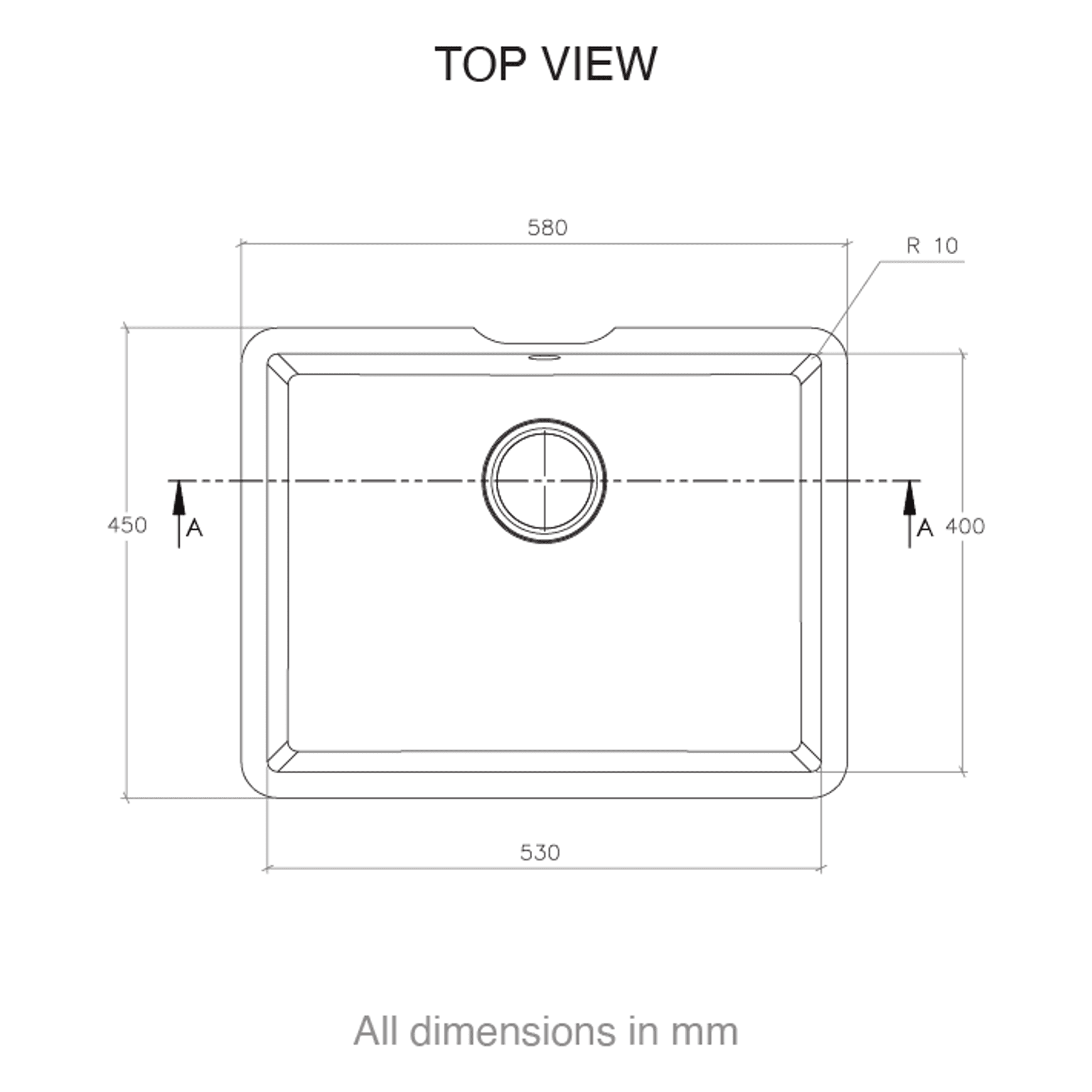 970 Integrated Sink dimensions