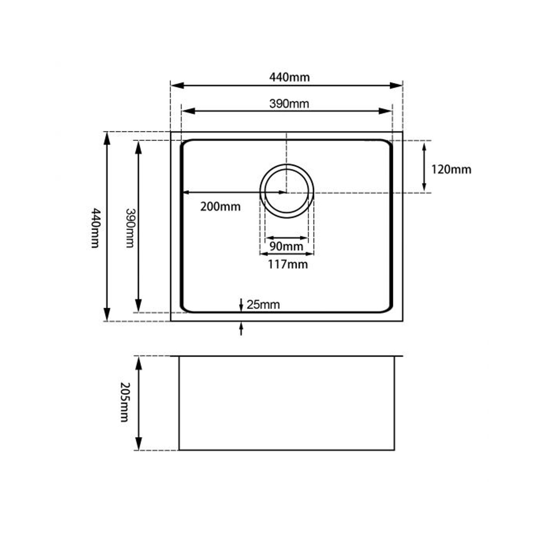 Stainless Steel Single Kitchen Sink Chrome dimensions