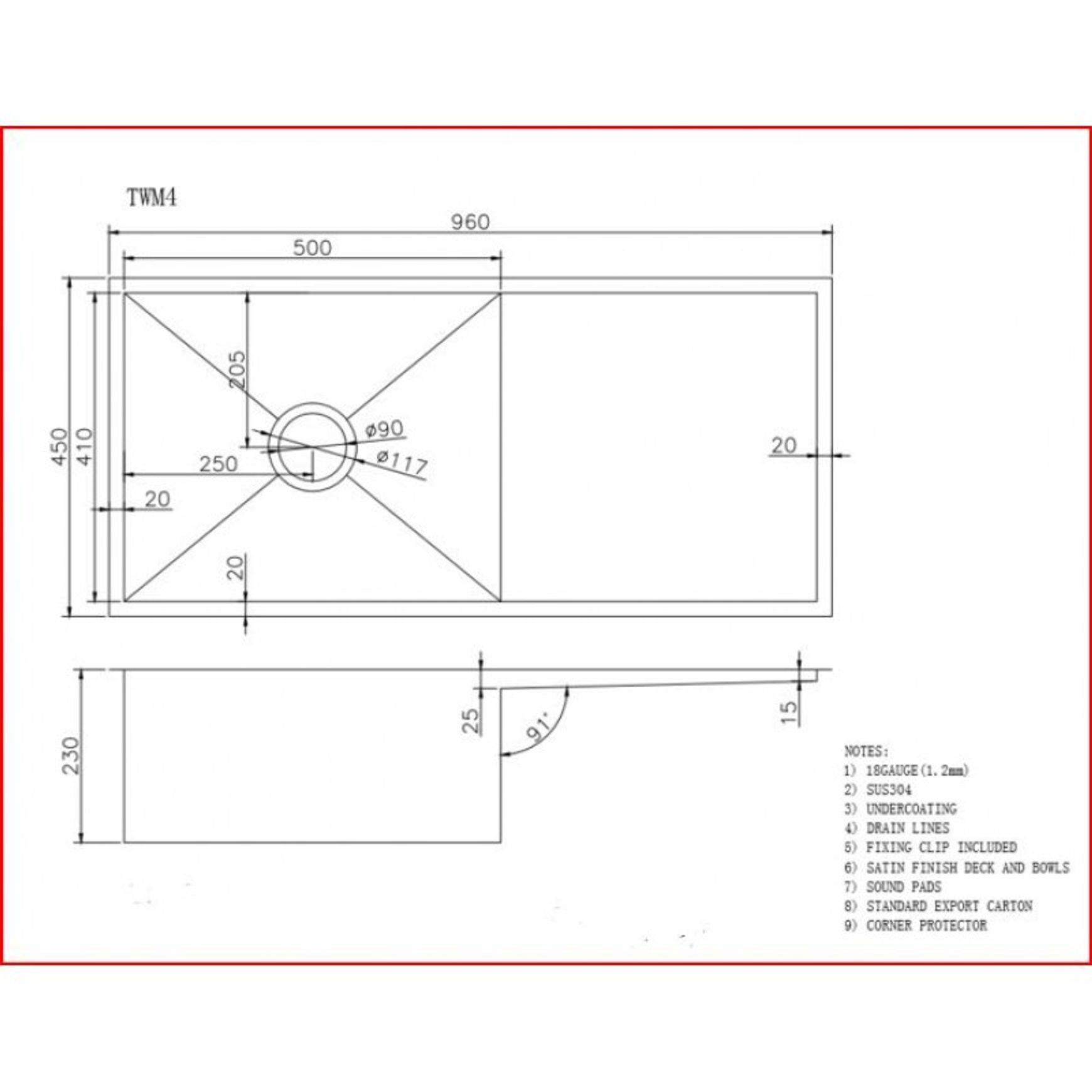 TWM4G 丨 S/S Kitchen Sink with Drainer Board
