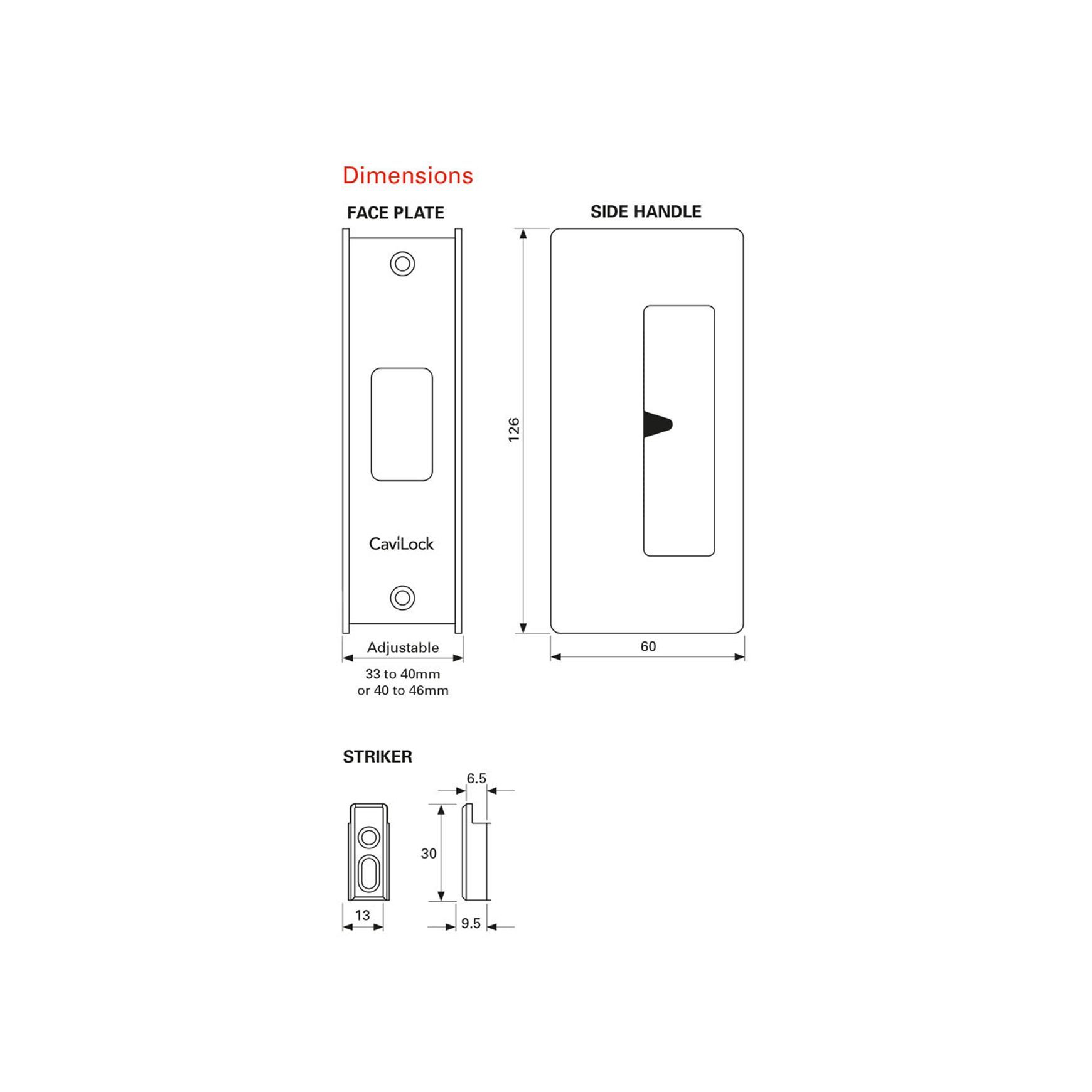 CaviLock CL205 Cavity Slider Door Handle