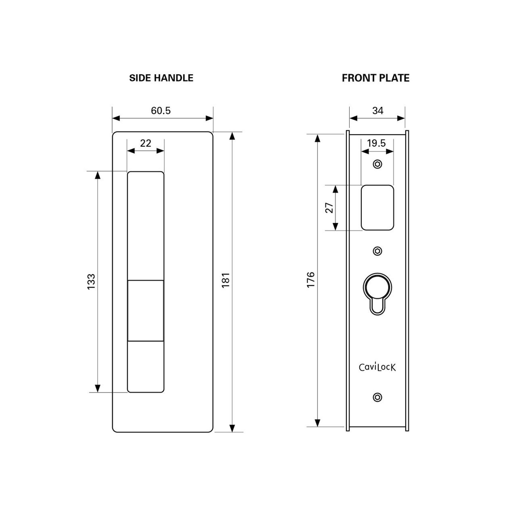 CaviLock CL400® Magnetic Cavity Slider Door Handle