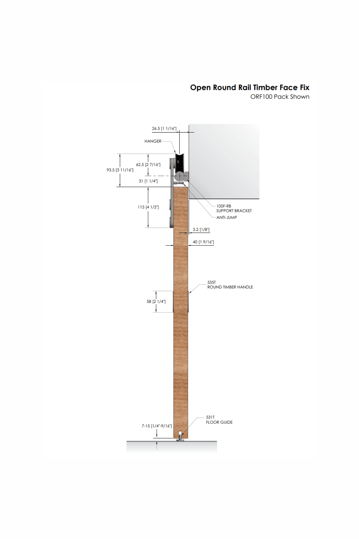 Brio Open Bar Rail for Sliding Doors