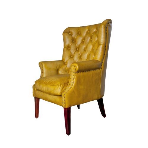 Chesti Mustard Chesterfield Leather Armchair