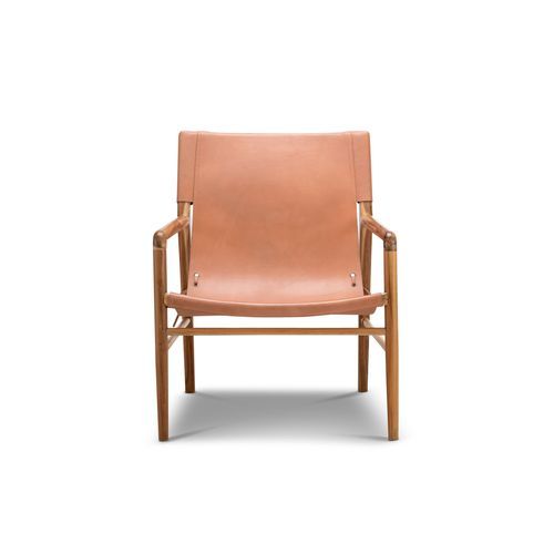 Norah Leather Sling Armchair | Teak & Natural Tan
