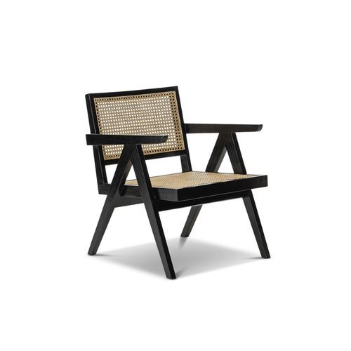 Mira Rattan Occasional Armchair | Black