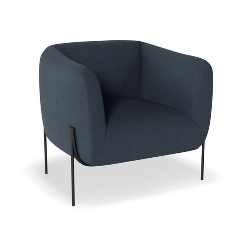 Belle Lounge Chair -Midnight Blue w Brushed Matt Bronze