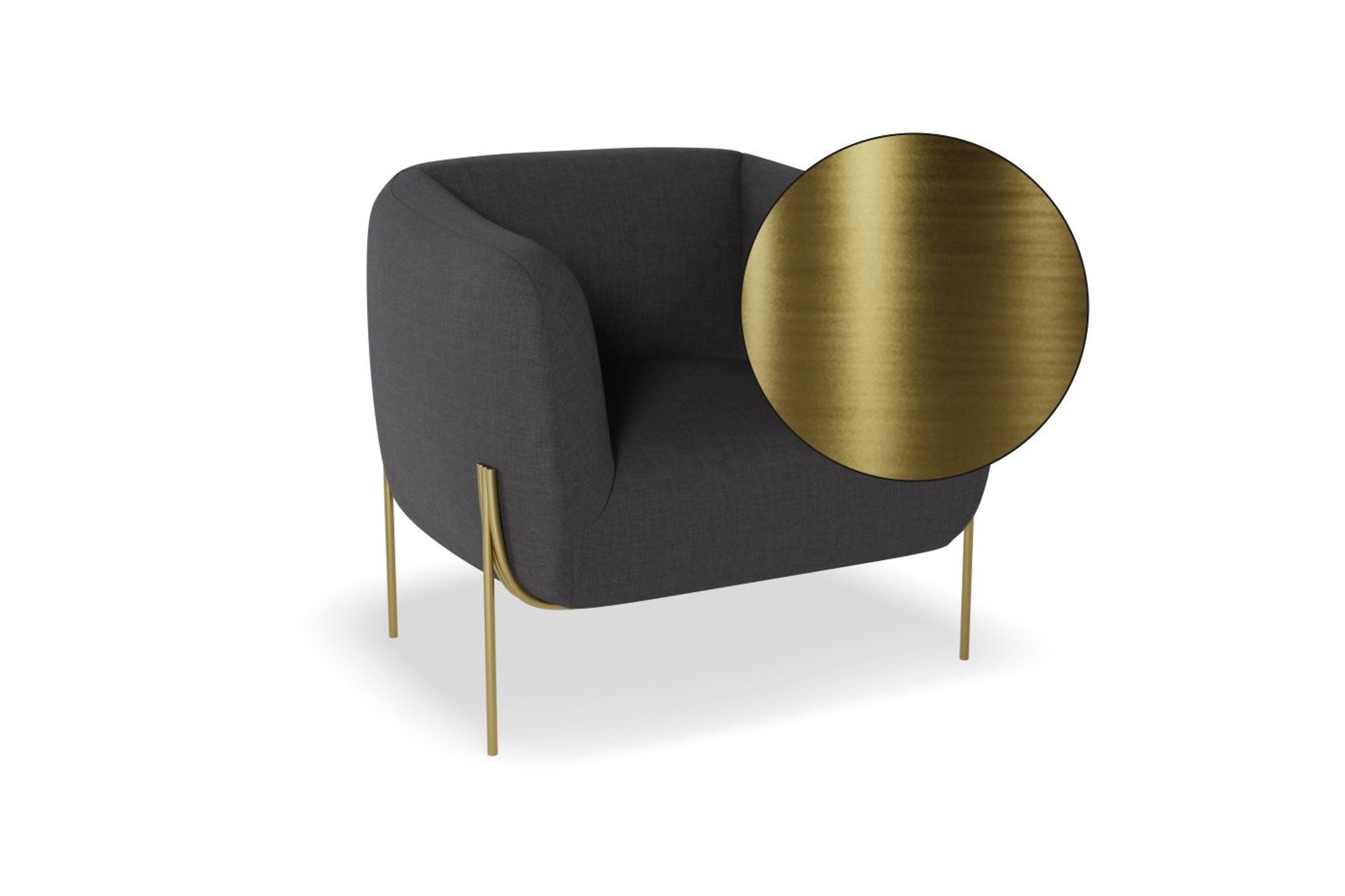 Belle Lounge Chair - Storm Grey - Matt Black Legs