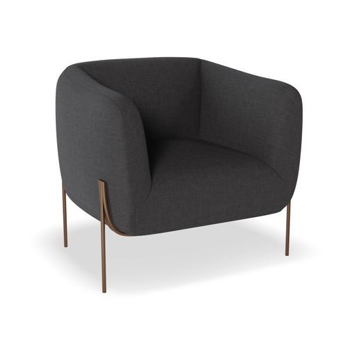 Belle Lounge Chair -Storm Grey Brushed Matt Bronze Legs