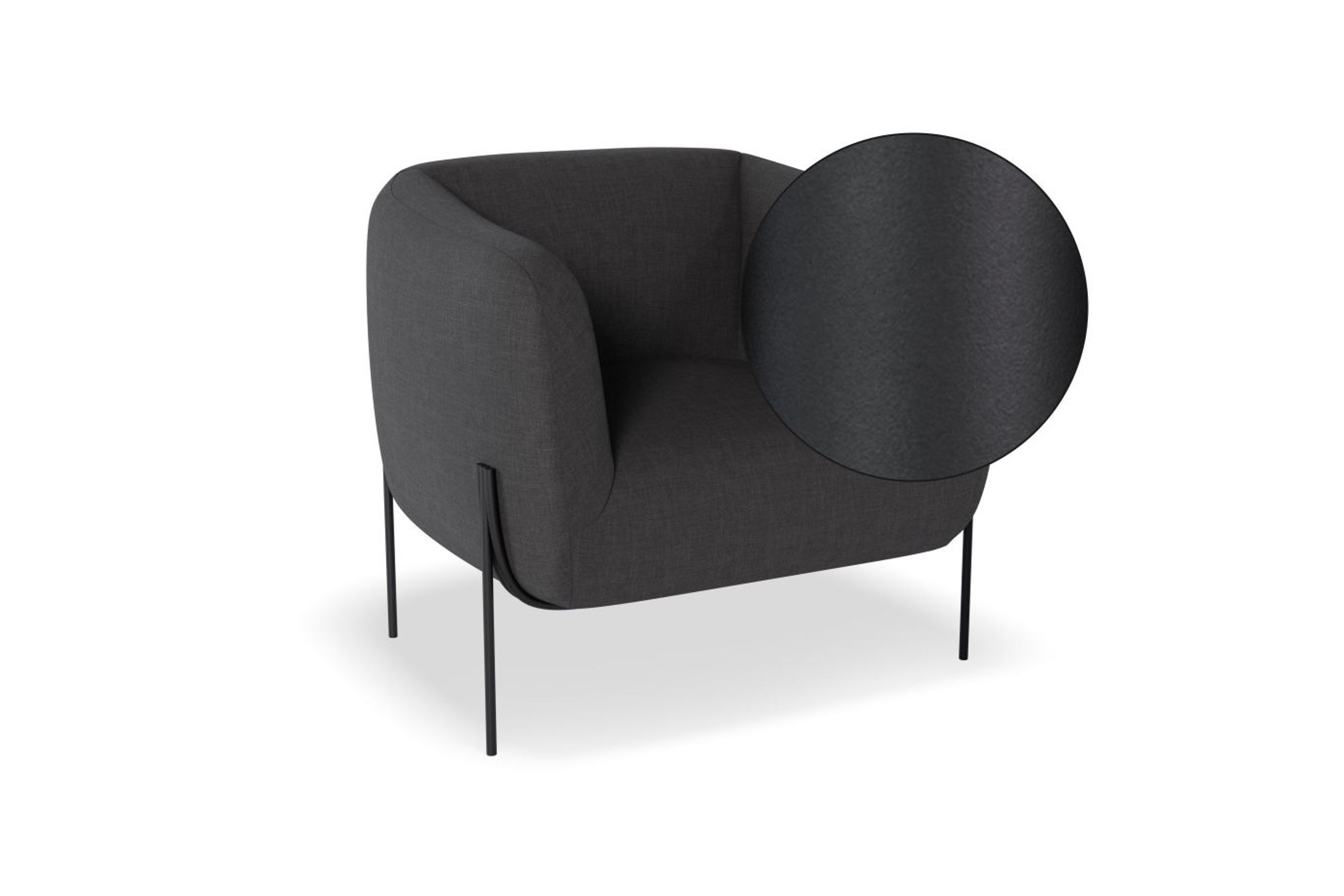Belle Lounge Chair -Storm Grey Brushed Matt Bronze Legs