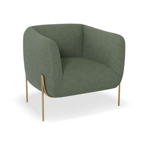 Belle Lounge Chair -Kelp Green-Brushed Matt Bronze Legs