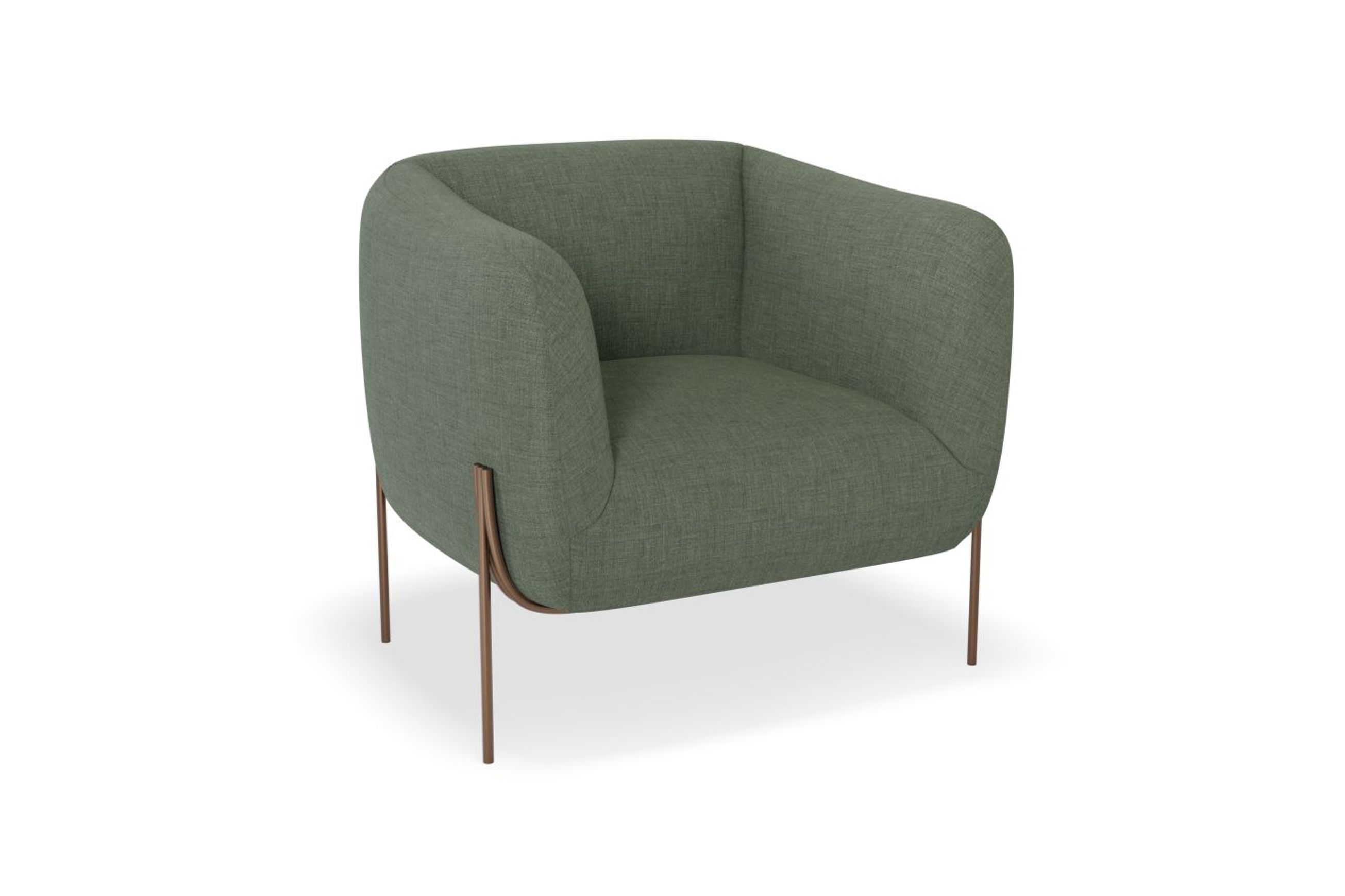 Belle Lounge Chair - Kelp Green -Brushed Matt Gold Legs