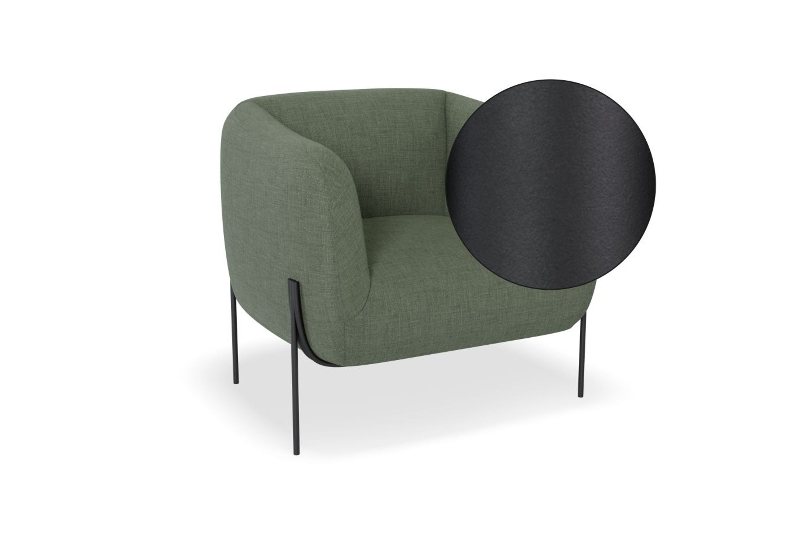 Belle Lounge Chair - Kelp Green -Brushed Matt Gold Legs