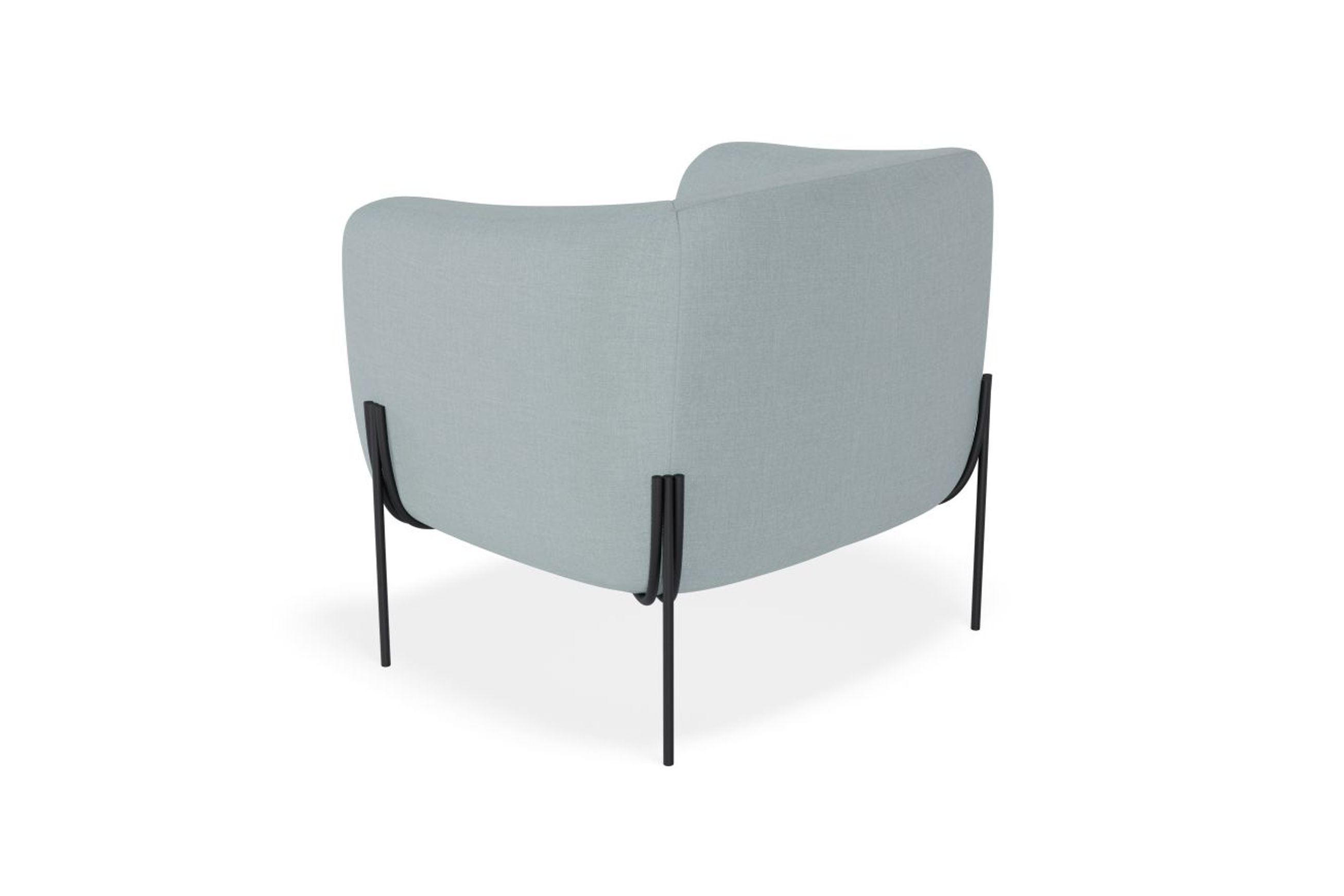 Belle Lounge Chair - Sky Blue - Matt Black Legs